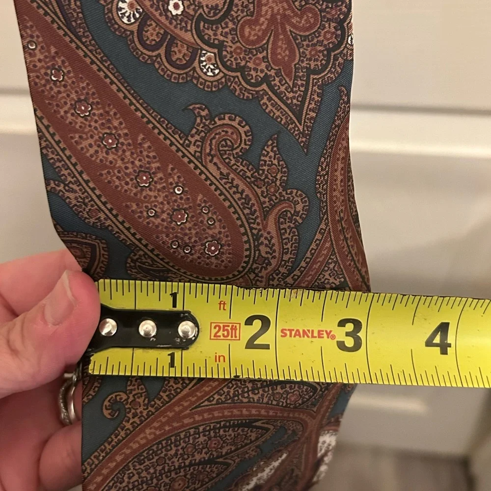 Handmade Thornhill Menswear Brown  and blue Paisley Tie